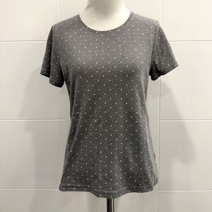 Gray Polka Dot Women's Top petite small